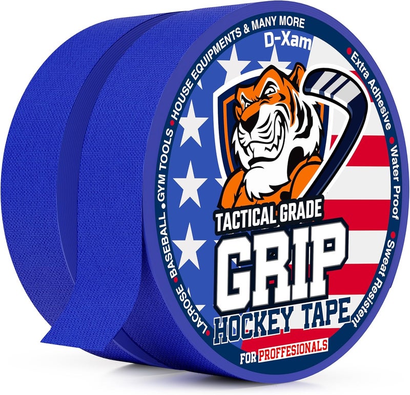 Dexam Hockey Tape Black Grip Tape 2 Roll Athletic Sports Tape 1inch Multipurpose Cloth Tape for Lacrosse Stick Handles Pullup Bars Tools Fingers Water-Resistan Protect from Scratches Smudges - Image 1